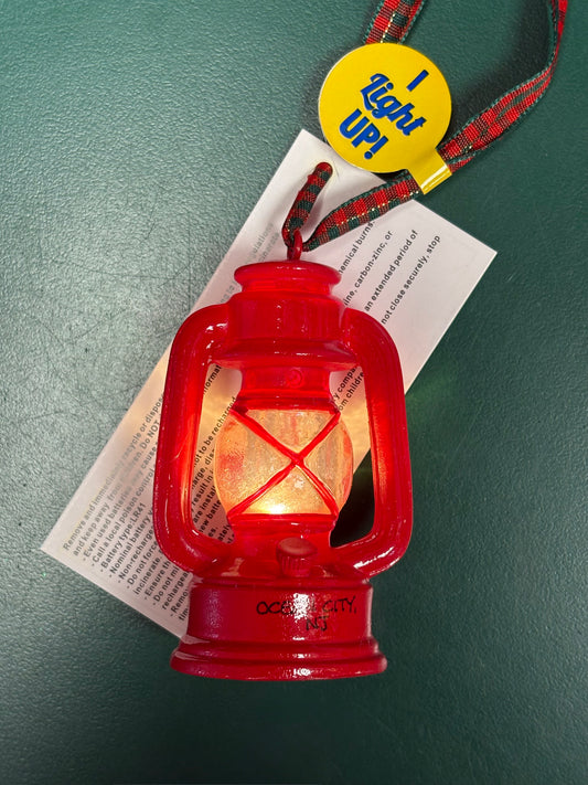 Red Lantern Lit Ornament