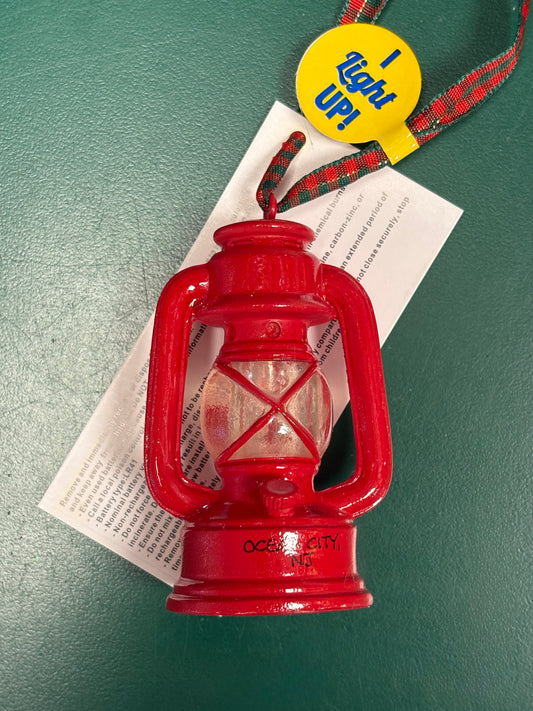 Red Lantern Lit Ornament