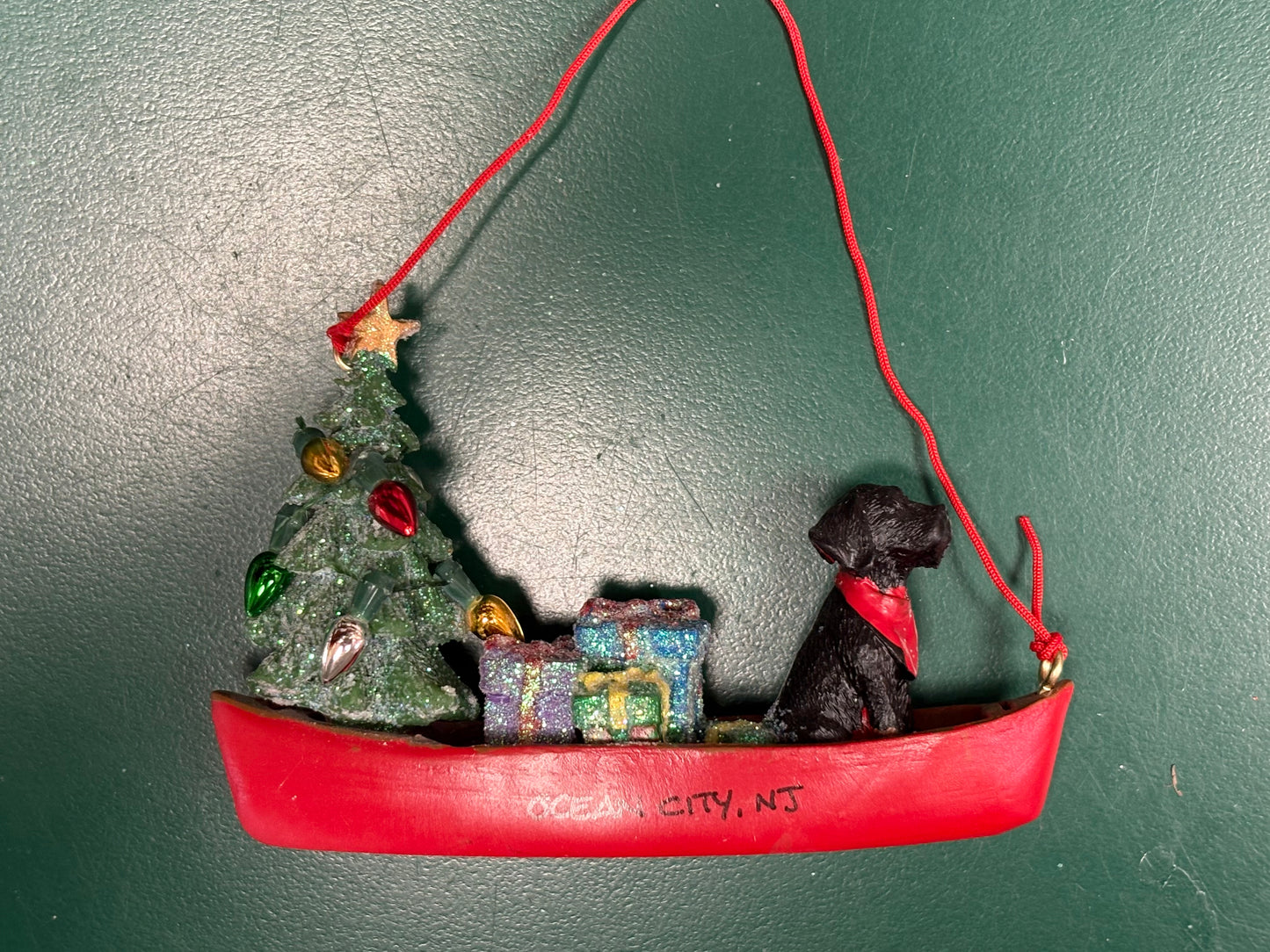 Dog in Canoe w/ Lights ornament