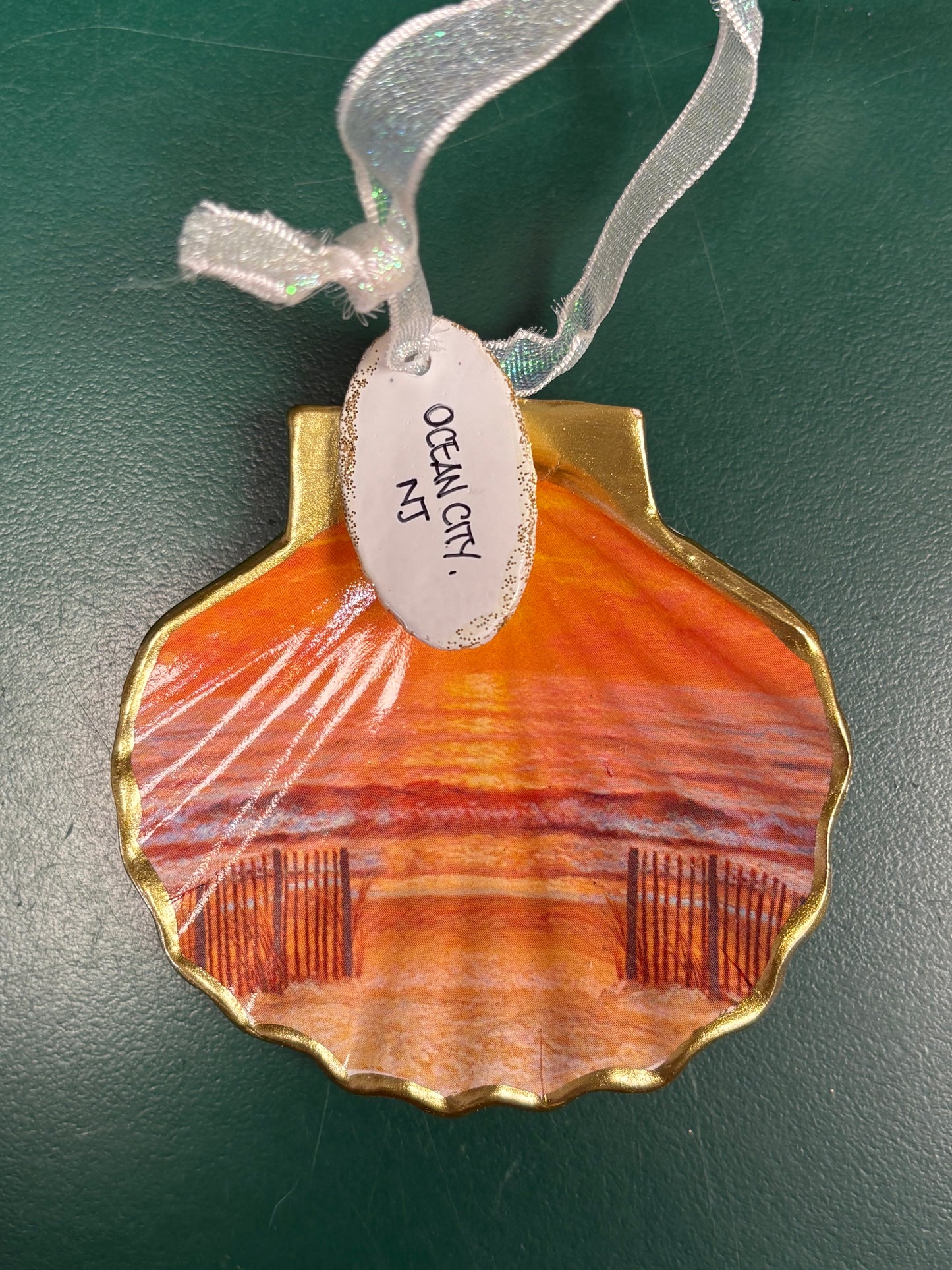 Scallop Shell Sunset Beach Ornament