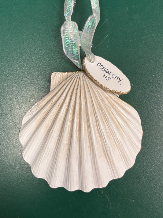 Scallop Shell Flip Flop Beach Ornament