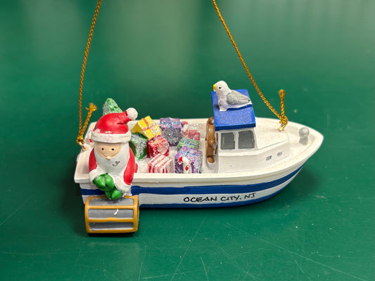 Santa Hauling Lobster Trap ornament