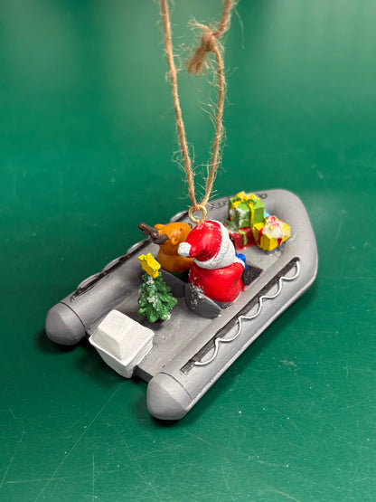 Santa & Friend in Zodiac Ornament