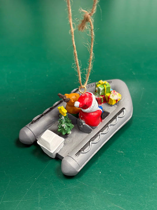 Santa & Friend in Zodiac Ornament