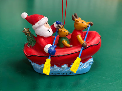 Santa & Friends Rafting Ornament
