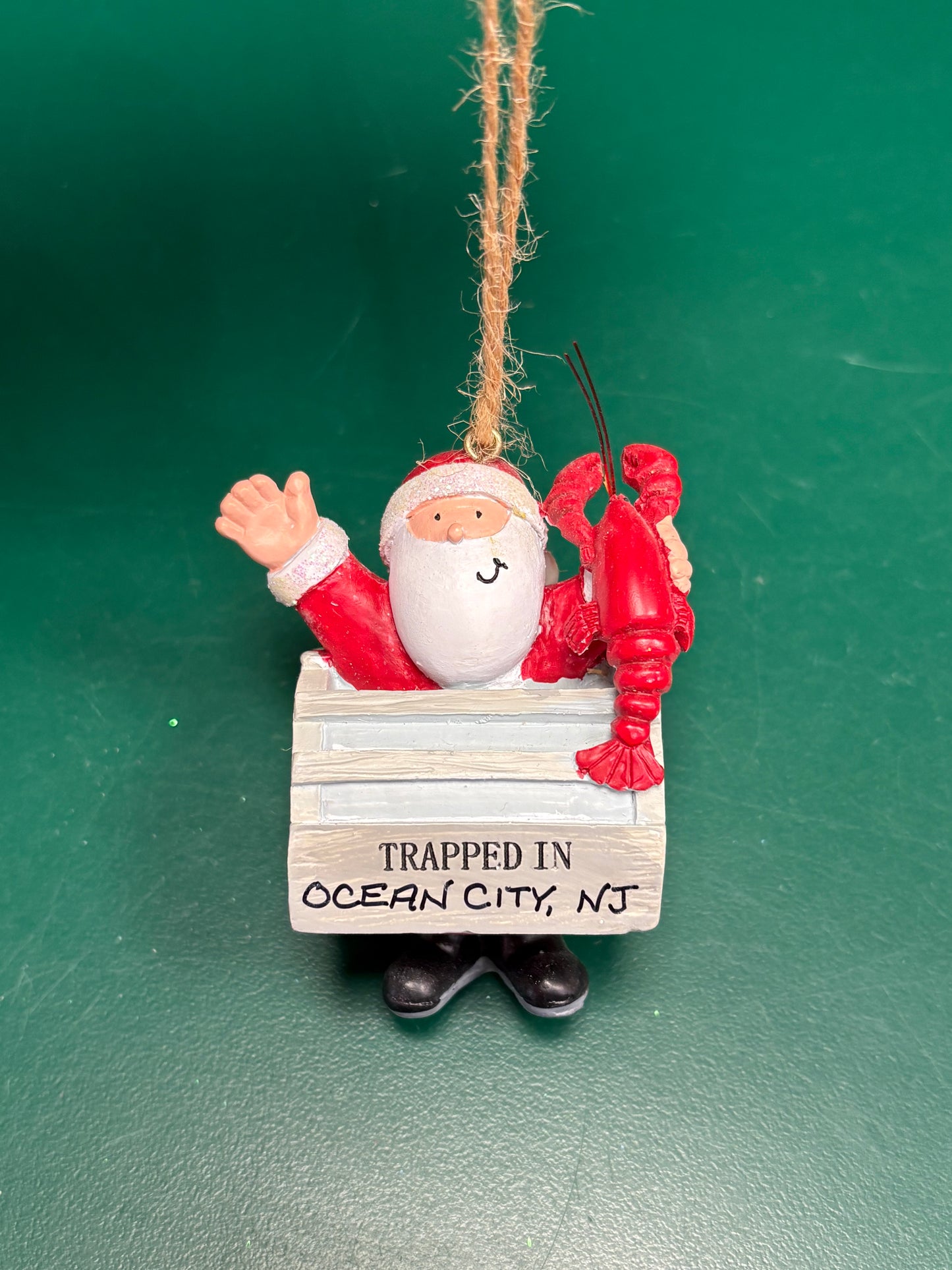 Trapped in Santa Ornament
