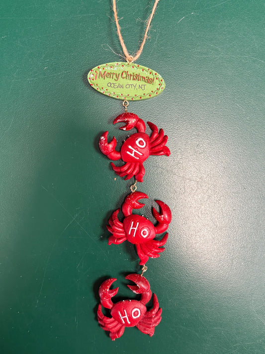 3 Crabs Ho Ho Ho Ornament