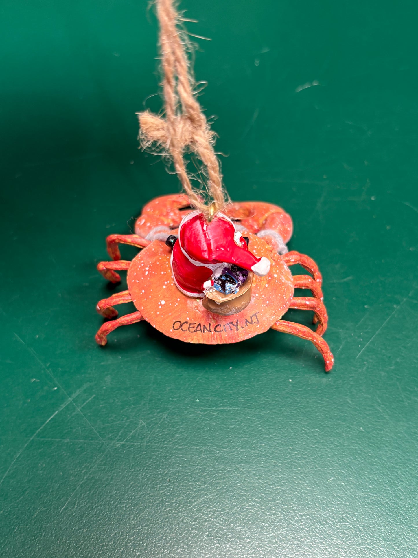Santa On a Crab Ornament