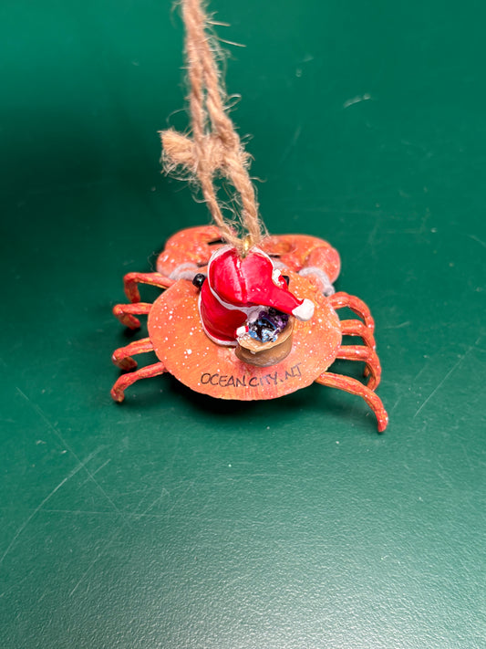 Santa On a Crab Ornament