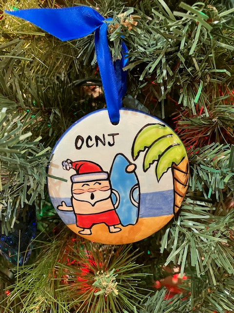 Santa Surfing OCNJ Ornament