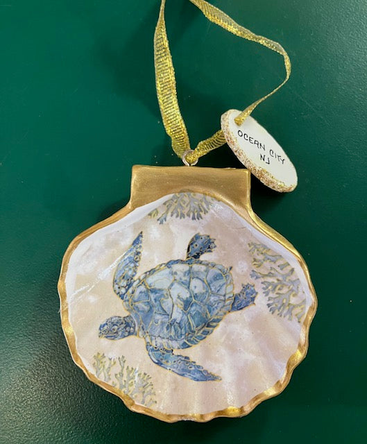 Scallop Playa Turtle Ornament