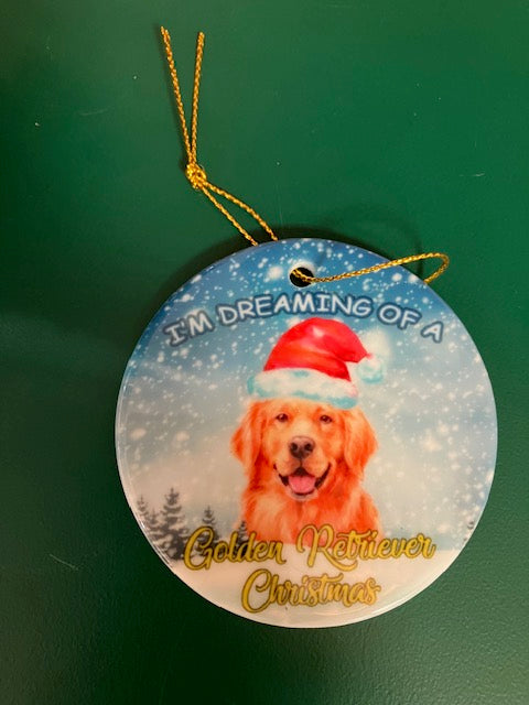 Dreaming of a Golden Retriever Ornament
