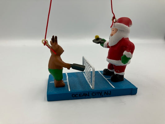 Santa Playing Pickleball Ornament