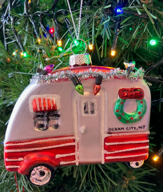 Ocean City Red Camper Ornament