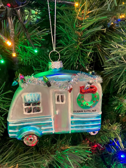 Ocean City Blue Camper Ornament