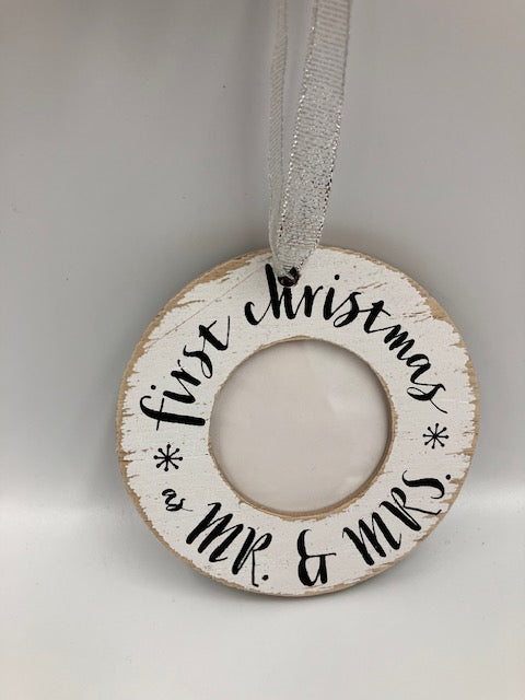 Christmas Frame Mr. & Mrs. Ornament