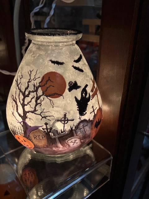 Spooky Grave Lit Glass Decor