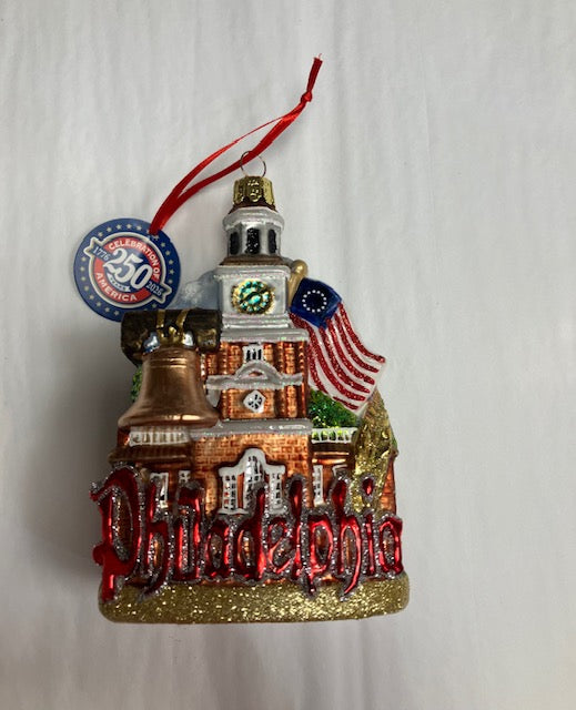 Philadelphia Cityscape Glass Ornament