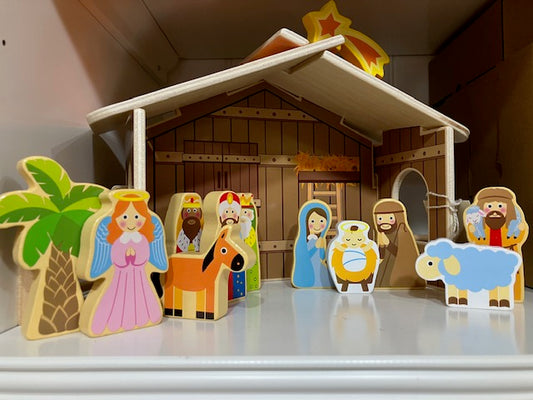 Wood Nativity Set