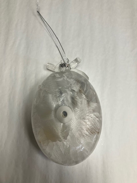 Blue Forest W/ Deer Glass Ornament