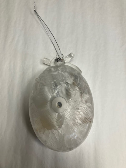 Blue Forest W/ Deer Glass Ornament