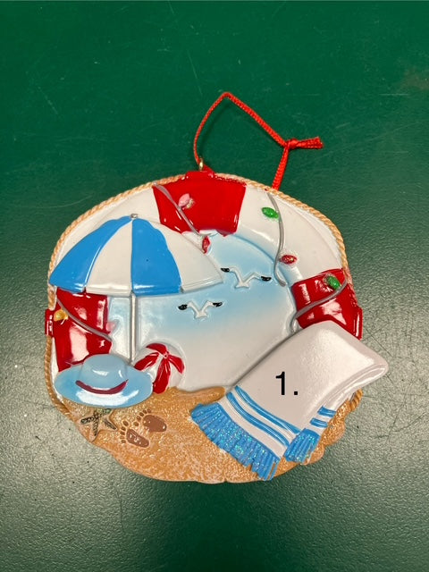 Beach Life Buoy Ornament