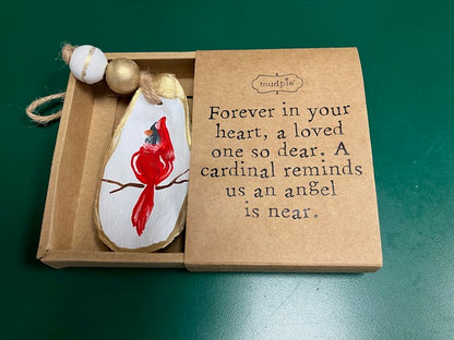 Cardinal Oyster Ornament