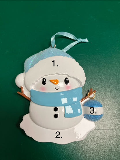 Baby Snowman Blue Ornament