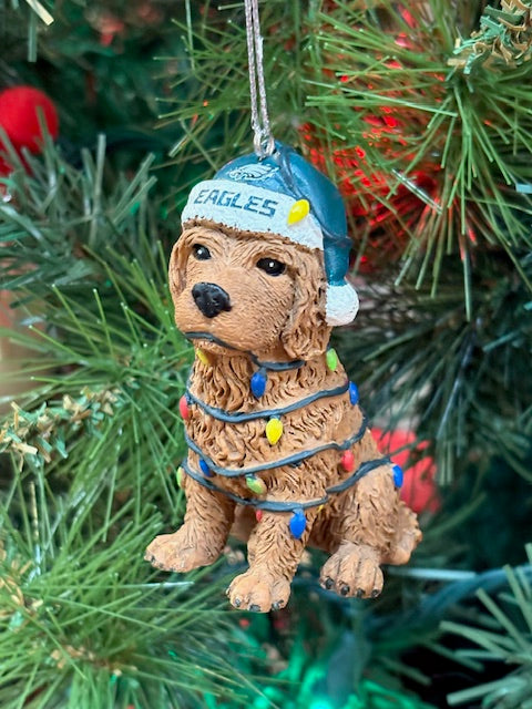 Eagles Dog W/ Lights Ornament