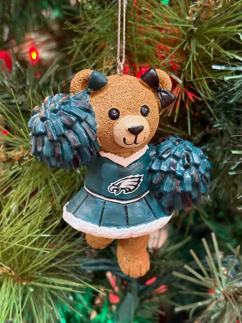 Eagles Bear Cheerleader Ornament