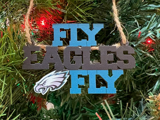 Eagles Wood Slogan Ornament