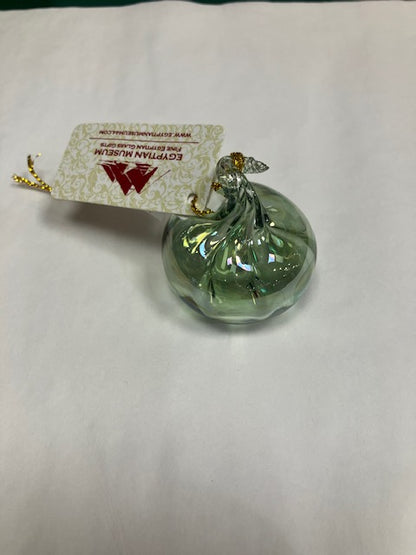 Green Glass Mini Pumpkin Ornament