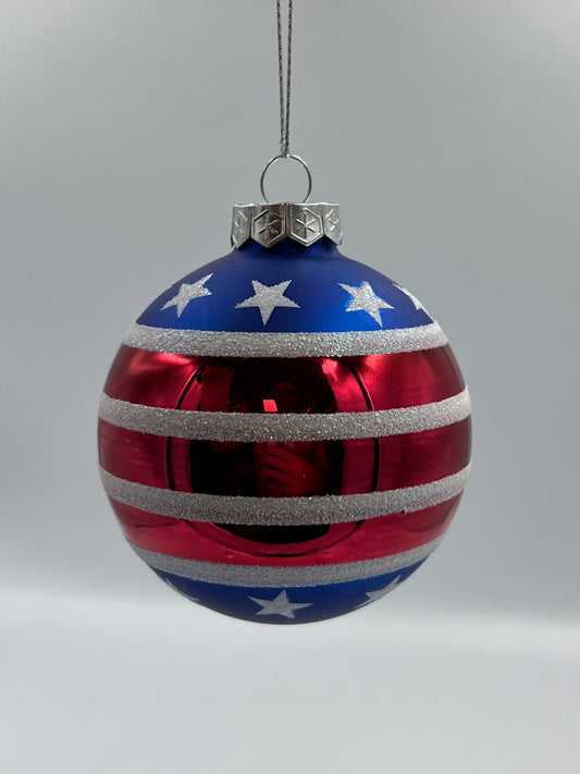 Stripes Center With Stars Ornament