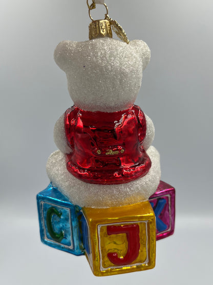 Teddy Bear And Baby Blocks Ornament