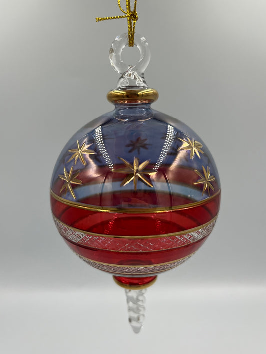 Stars and Stripes Egyptian Glass Ornament