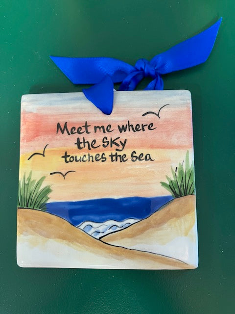 Meet Me Where Sky Touches Sea Ornament
