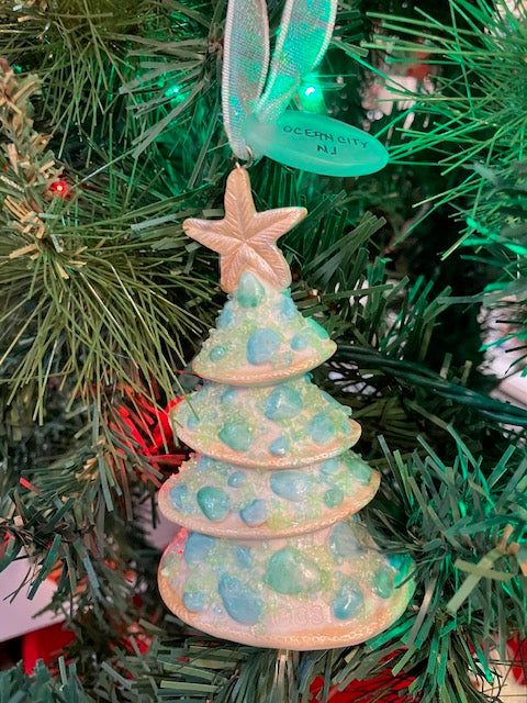 Sand & Sea Glass Tree Ornament