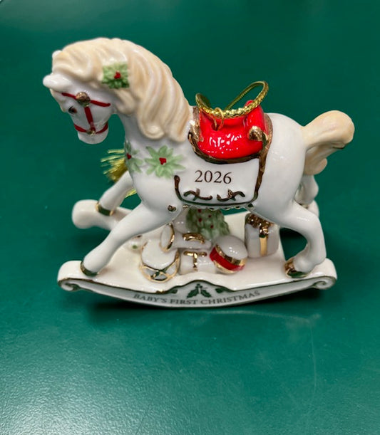 2026 Baby's 1st Christmas Vintage Rocking Horse Ornament