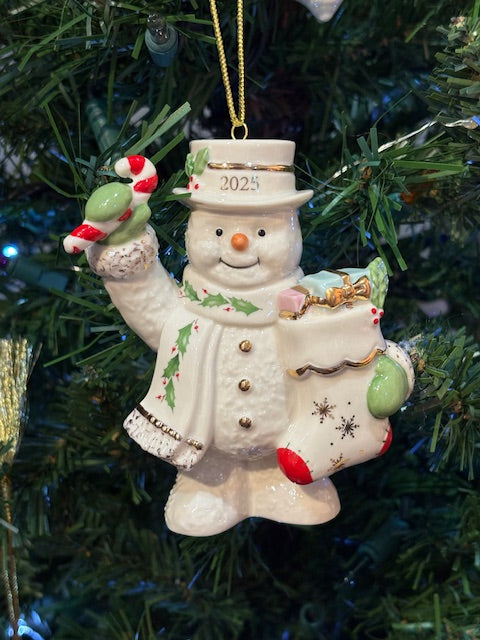 2025 Snowman w/ Stocking Ornament
