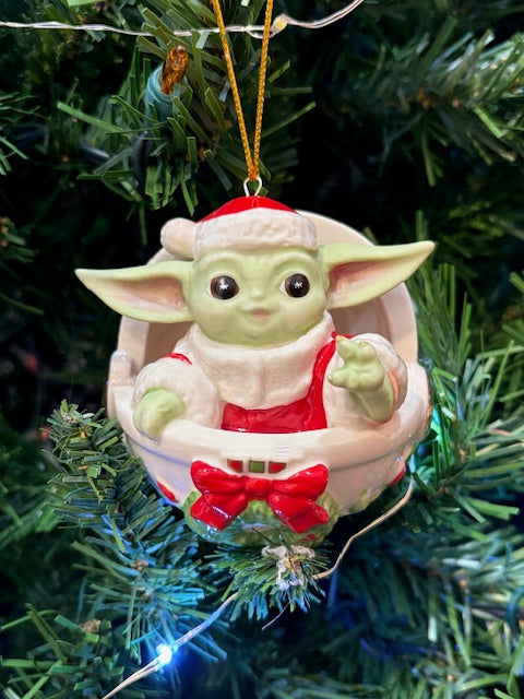 Holiday Grogu Hover Pram Ornament