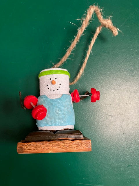 S'mores Weightlifter Dumbbells Ornament