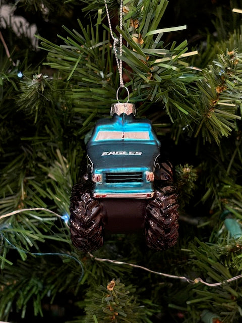 Eagles Glass Monster Truck Ornament