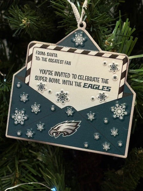 Eagles Metal Envelope Ornament