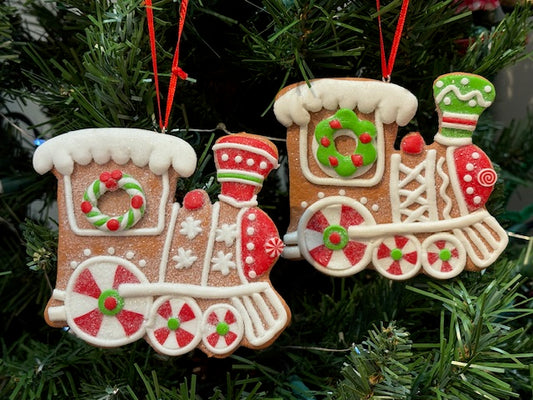 Gingerbread Train Engine Ornament