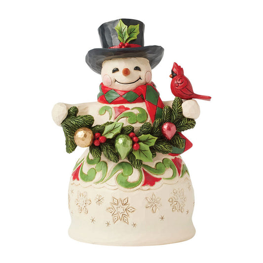 Snowman w/ Garland Figurine