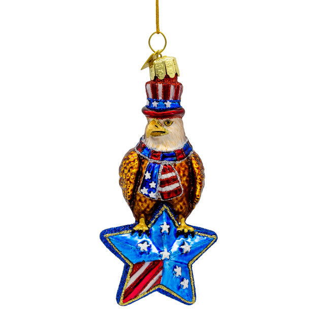 American Eagle Glass Ornament