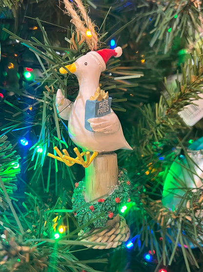 Seagull with Fries Ornament