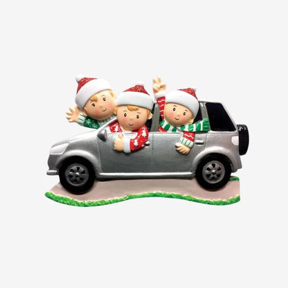 SUV Family of 3 Ornament