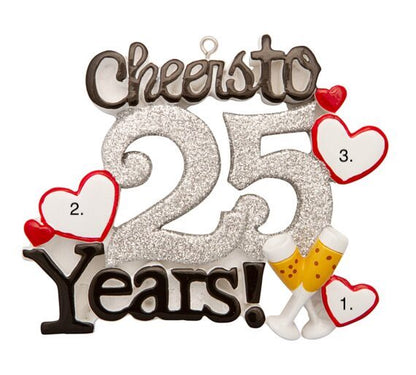 Cheers to 25 Years Ornament