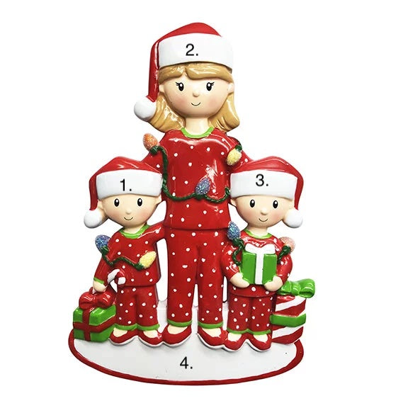 Single Mom w/ 2 Children Ornament